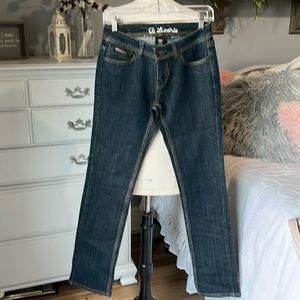 Luxirie Jeans Womens Waist 25 Size 1 Straight Leg Flap Pocket
